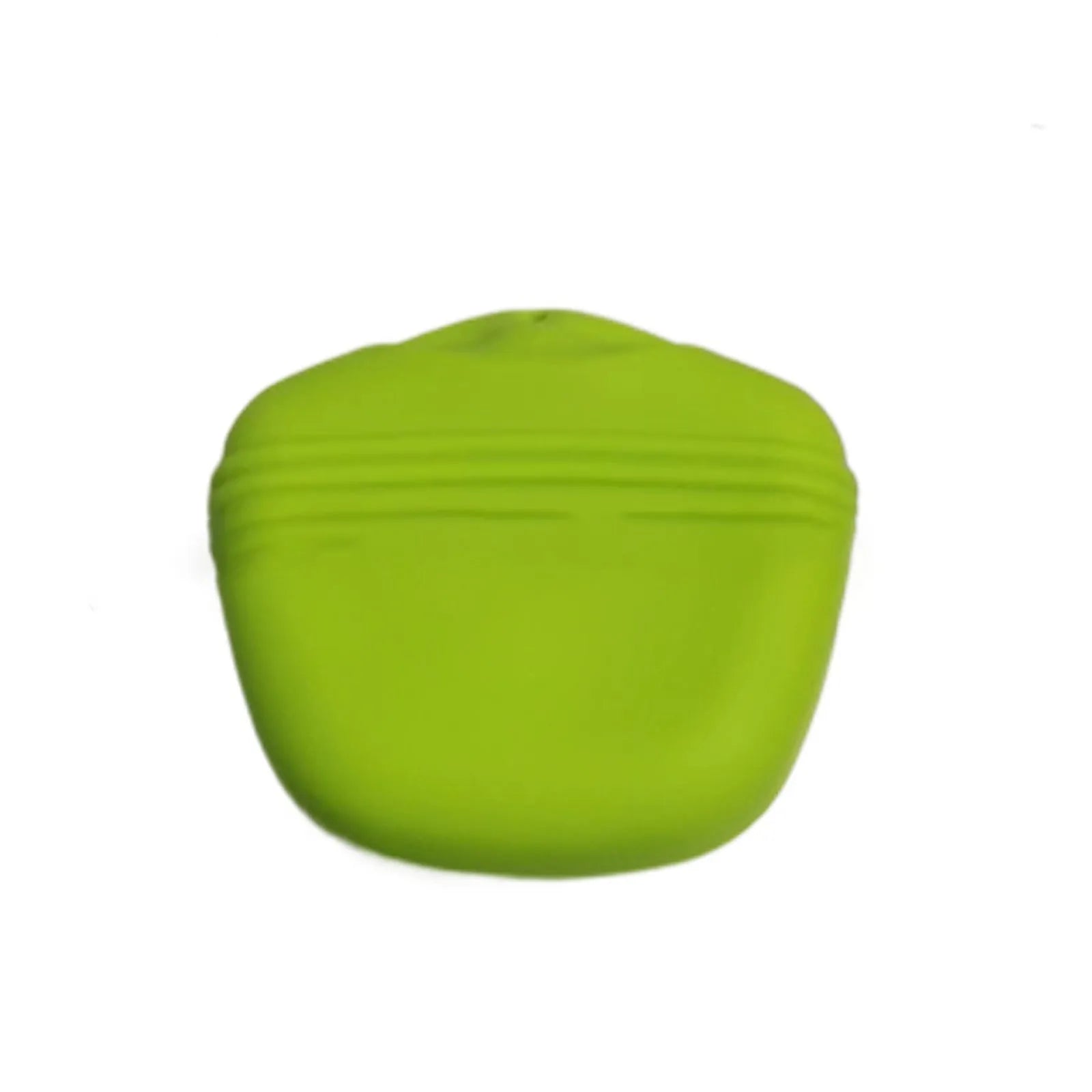 A portable silicone dog treat waist bag with a clip and magnetic opening, shown in available colours.
