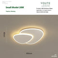 White triangle ceiling lamp in 40cm or 50cm size, 111V-240V household bedroom light