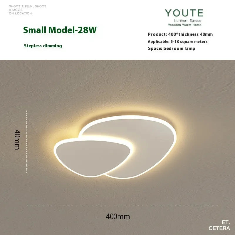 White triangle ceiling lamp in 40cm or 50cm size, 111V-240V household bedroom light