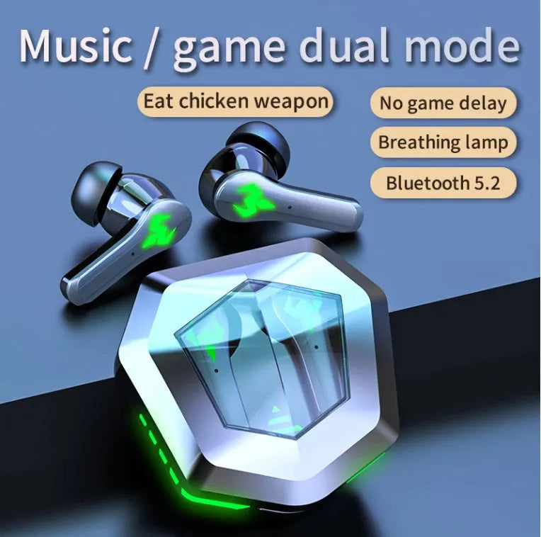 Black N35 wireless gaming Bluetooth in-ear headset with private mould earplugs