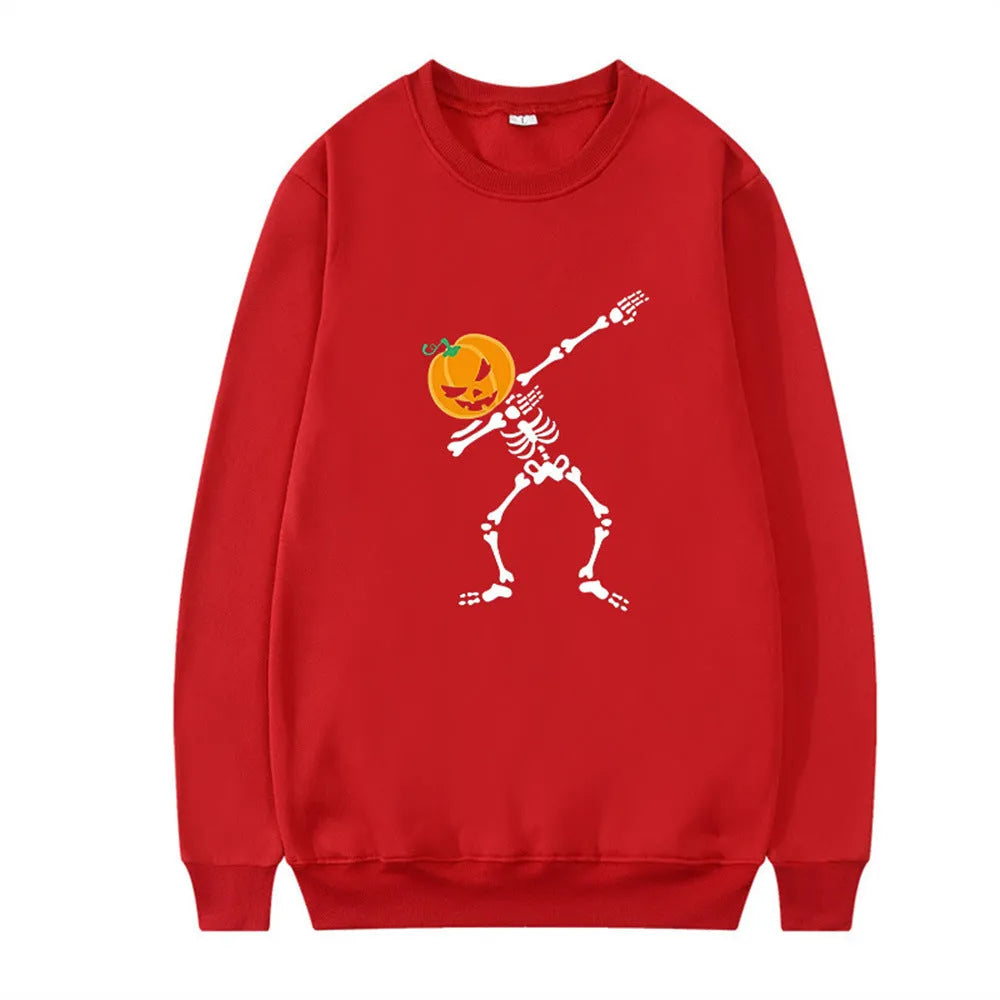 Women's printed long sleeve crew neck casual top shown in multiple colour options.