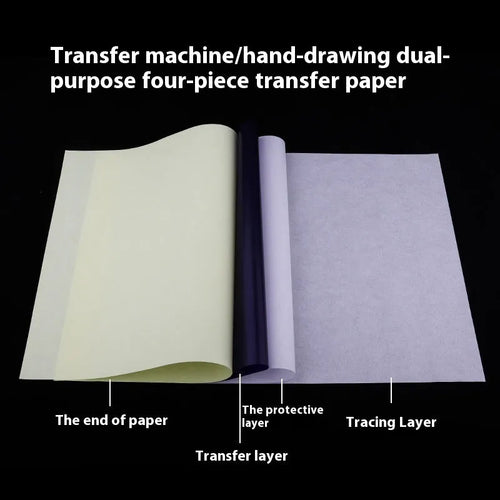 A4 tattoo transfer paper quadruple copy with transfer paste gel for stencil creation