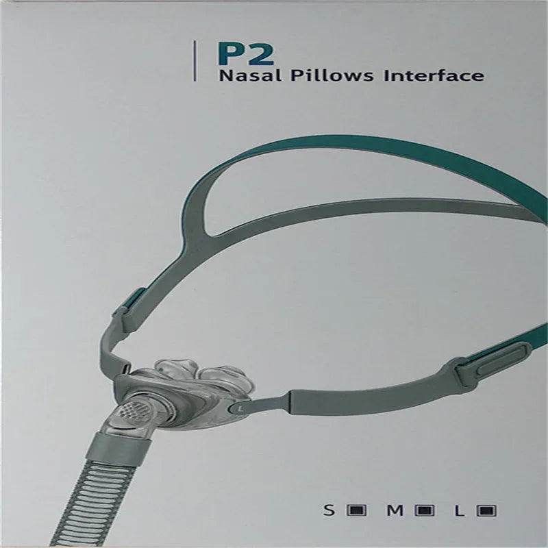 CPAP nasal pillow mask accessories kit showing silicone nose pad, cushion, and thickened headband.