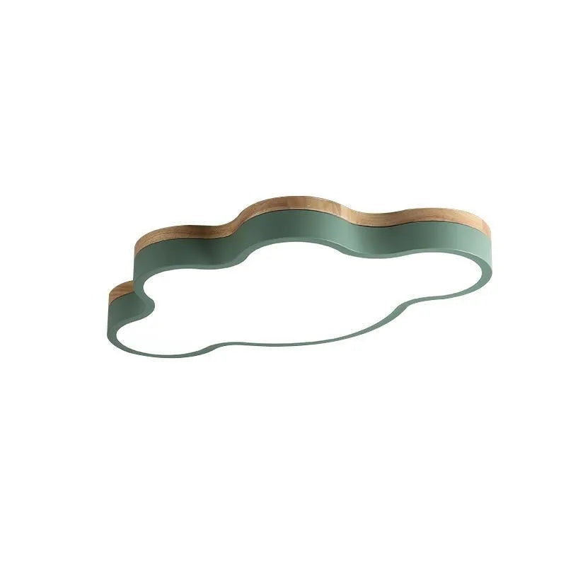 Cloud shaped LED ceiling lamp in modern simplicity style for living room and bedroom, 50x25cm size, wood pink finish
