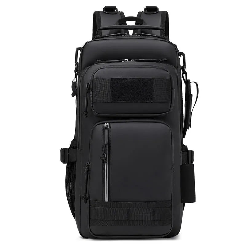 Large 20-35 litre outdoor hiking backpack in a solid colour, made from Derm material.