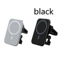 Black magnetic car wireless charger with air vent mount, N52 magnet, Type-C port, 15W output, aluminium alloy and ABS body