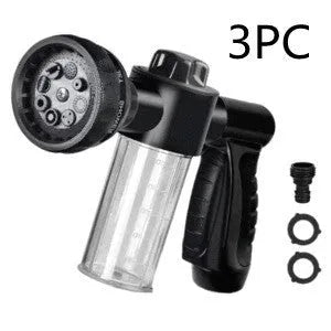 Green high-pressure foam spray gun with adjustable nozzle for car washing and garden watering