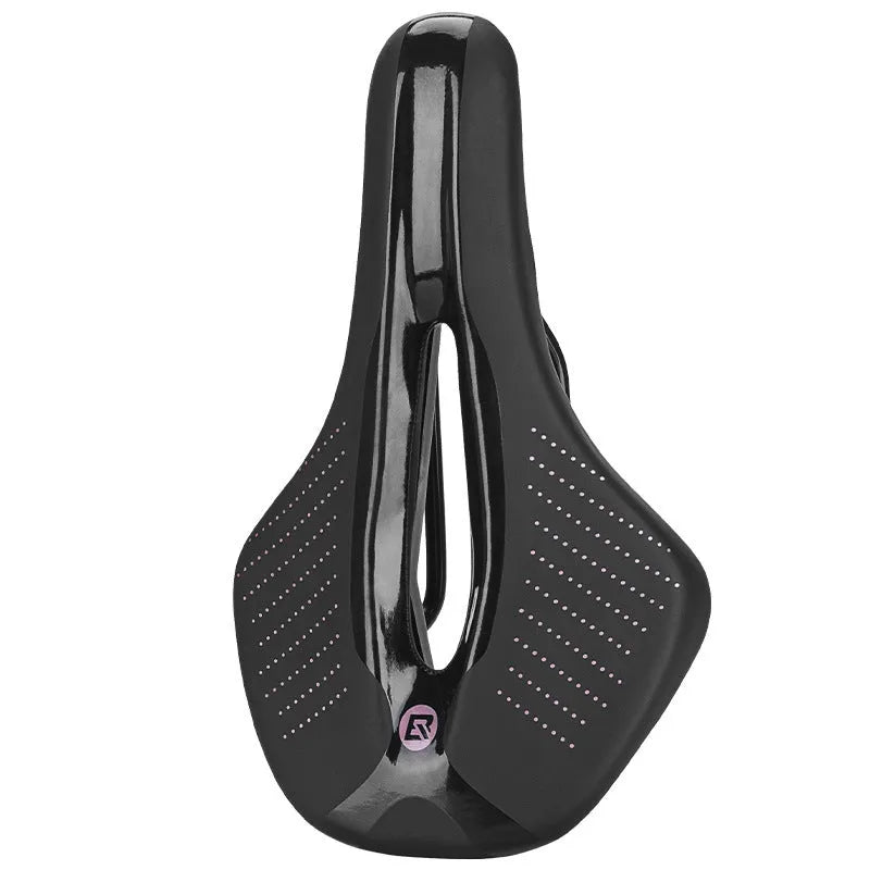 Medium black and pink mountain bike seat cushion with PU foam padding