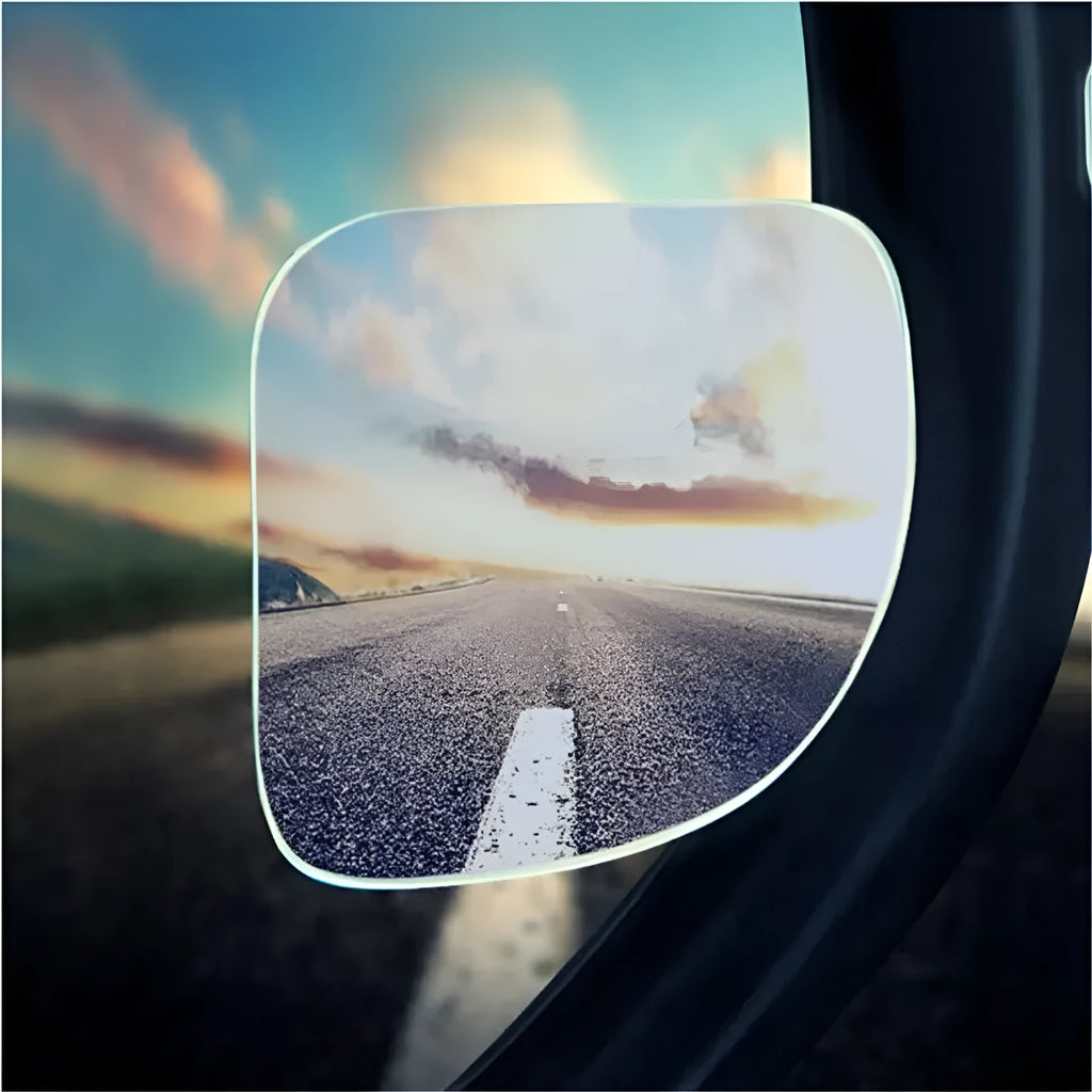 White car rearview mirror with 360-degree adjustment and no-edge glass construction