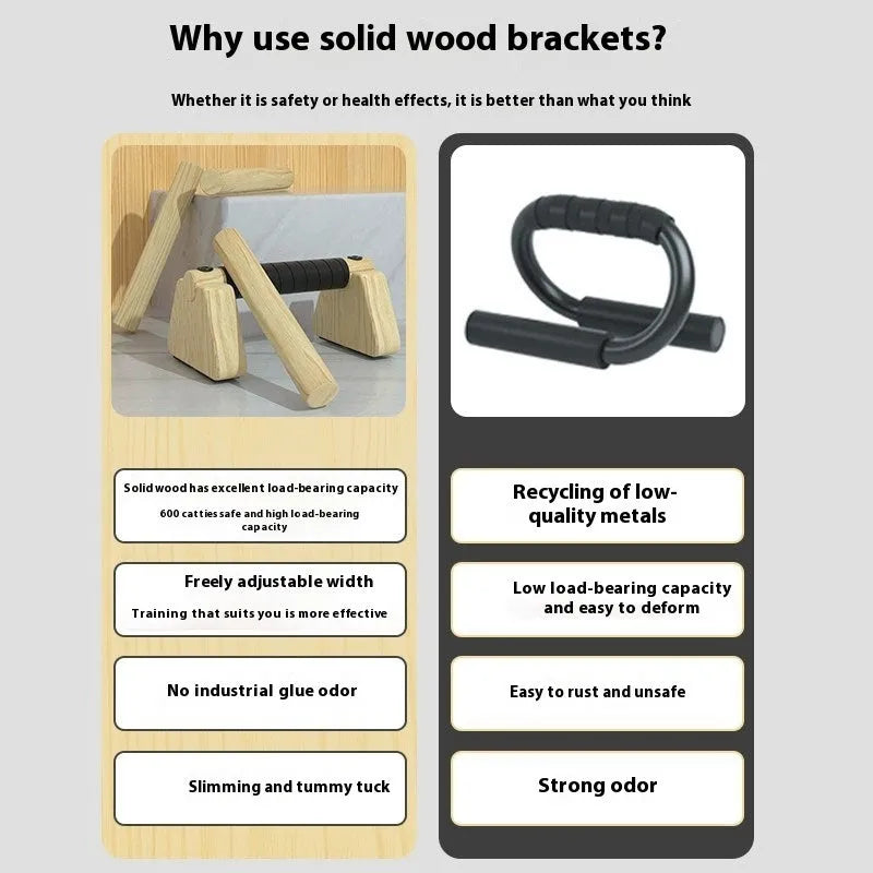 Wooden push-up stand in Nordic beech finish, 20cm height option, with compact 95x200x105mm dimensions