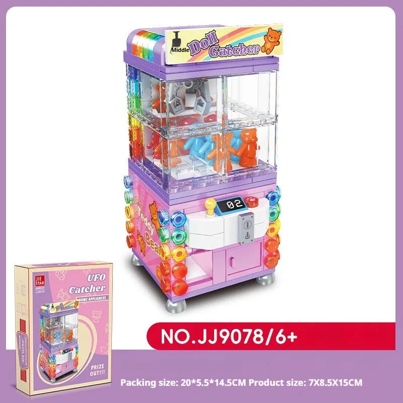 Clip doll machine building block set small particle plastic toy Jie-star 9076-9079 colour options