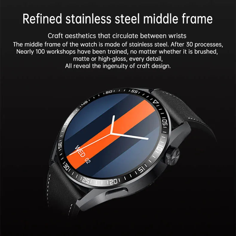 GS3 Max Smart Watch in black or silver with 1.35-inch IPS screen and silicone strap