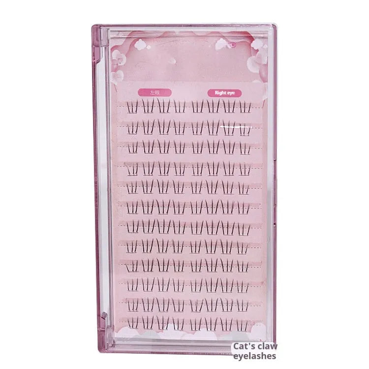 12-row lower false eyelashes with sheer root and pointed tails in 4-5-6mm lengths