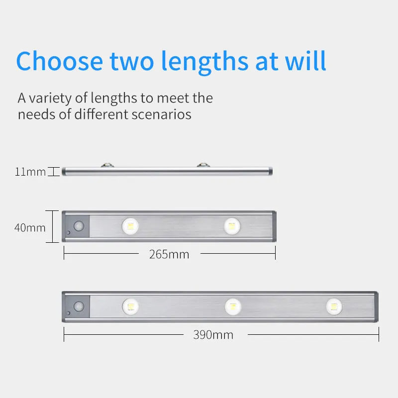 Rechargeable motion sensor cabinet lamp with three colour temperatures and magnetic mount for under cabinet use