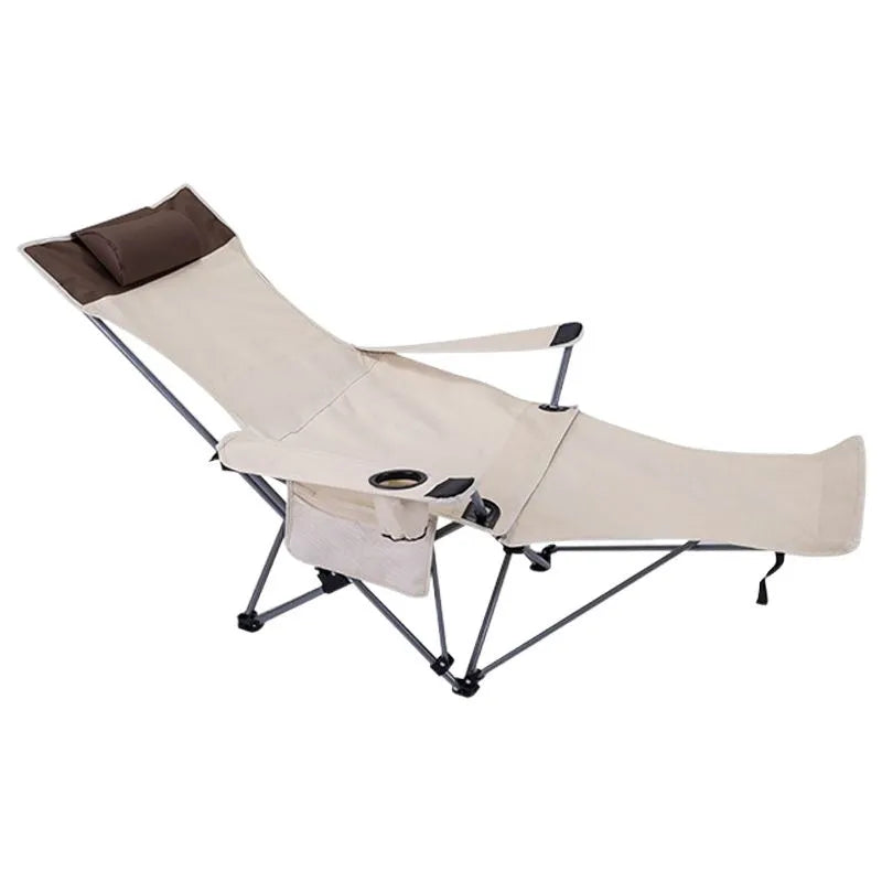 Portable folding outdoor office nap recliner chair in Beige