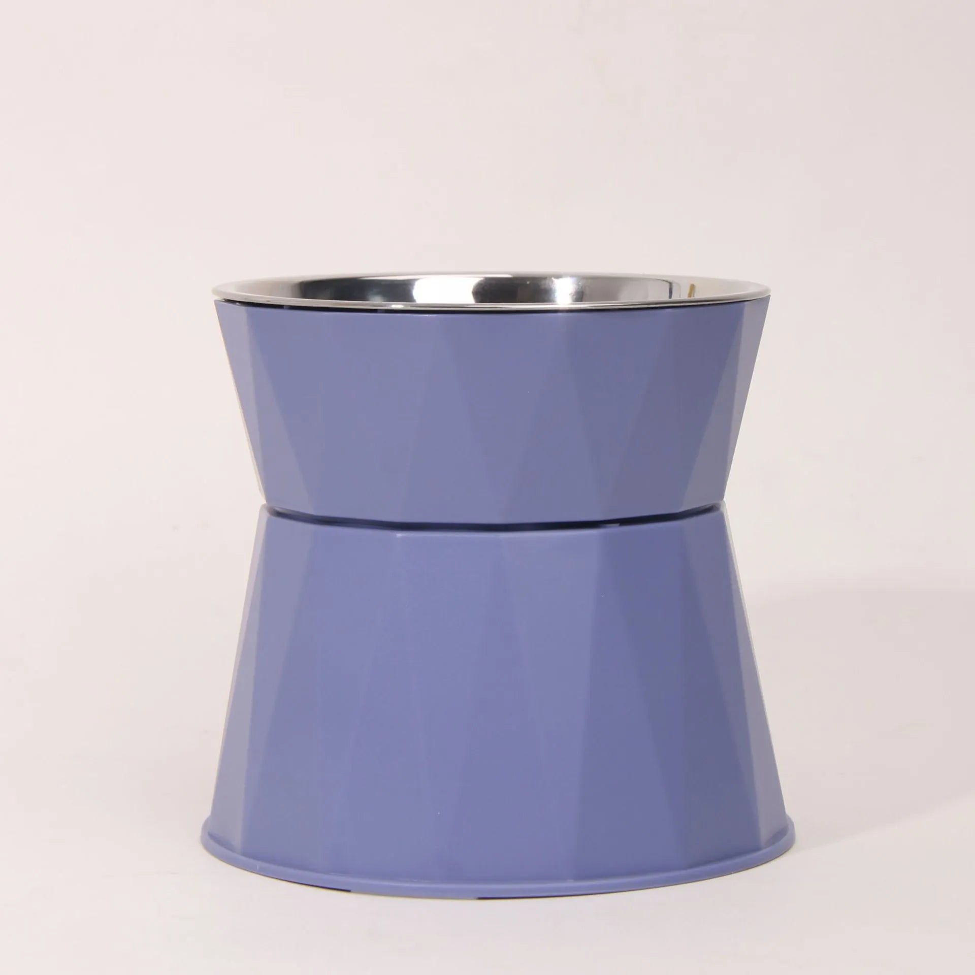 High foot neck protection pet stainless steel bowl for cats in blue, pink, and white colour options