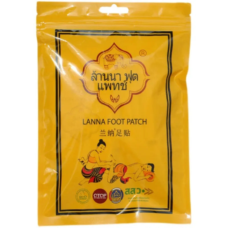Pack of 10 relieving fatigue foot patches for tired feet treatment