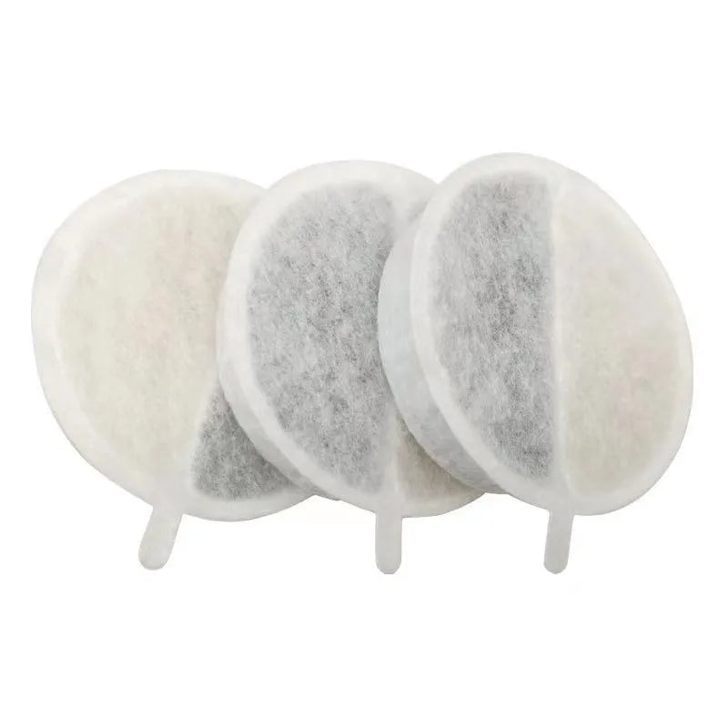 Pet water dispenser filter cartridge with coconut shell activated carbon in white and black colours for dogs and cats