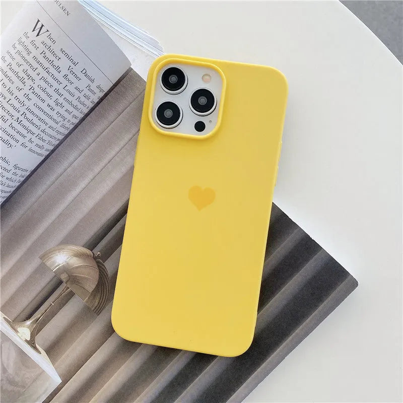 Little Love full inclusive frosted TPU phone case in Antique White for iPhone 14 with love-themed design