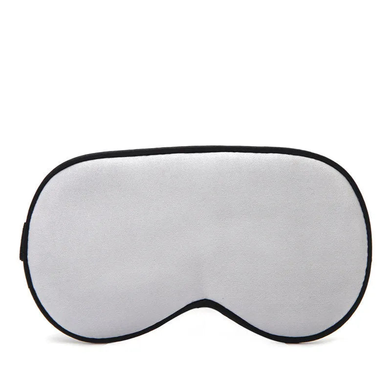 Double-sided mulberry silk eye mask in multiple colour options showing embroidered printed design