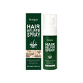 50ml bottle of Hair Helper Spray with a clear formula containing ginger root oil and vitamin E.