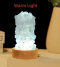 Natural amethyst mini night light with cold light illumination showing crystal vug formations