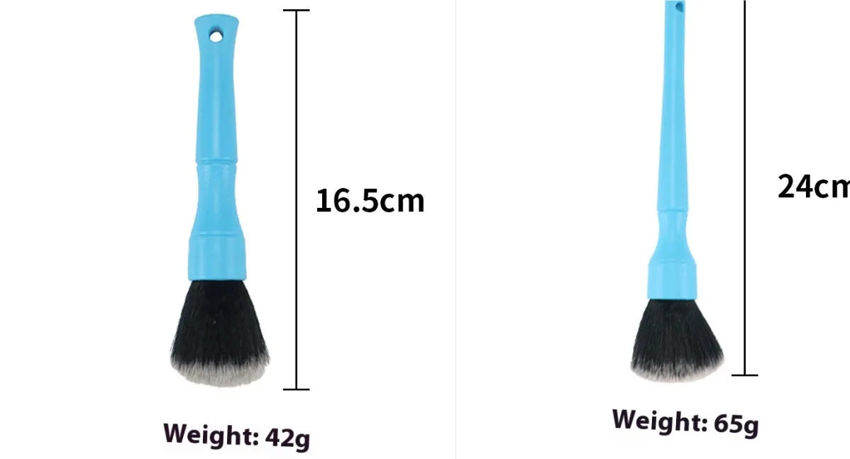 Car detail brush with soft nylon bristles for interior cleaning, DT Short black handle