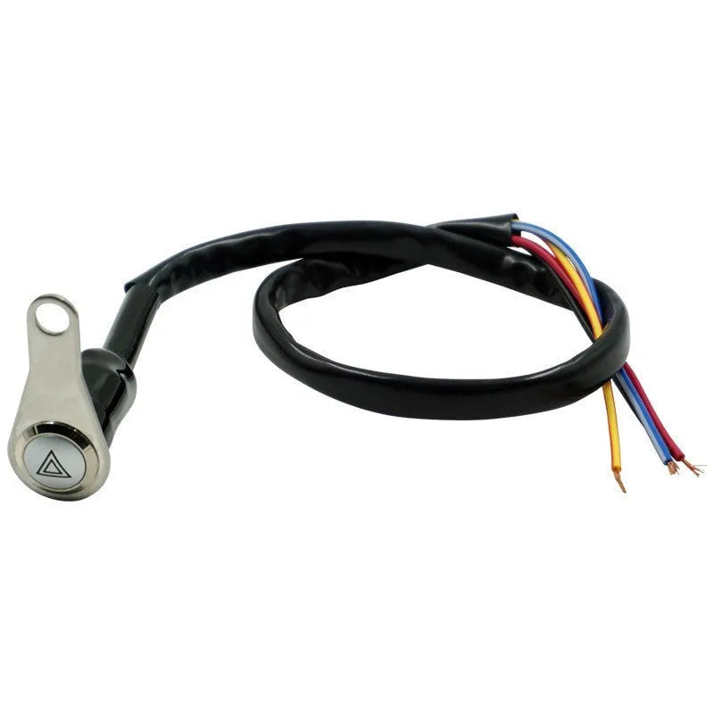 Black stainless steel motorcycle double flash switch with metal button and light ring indicator
