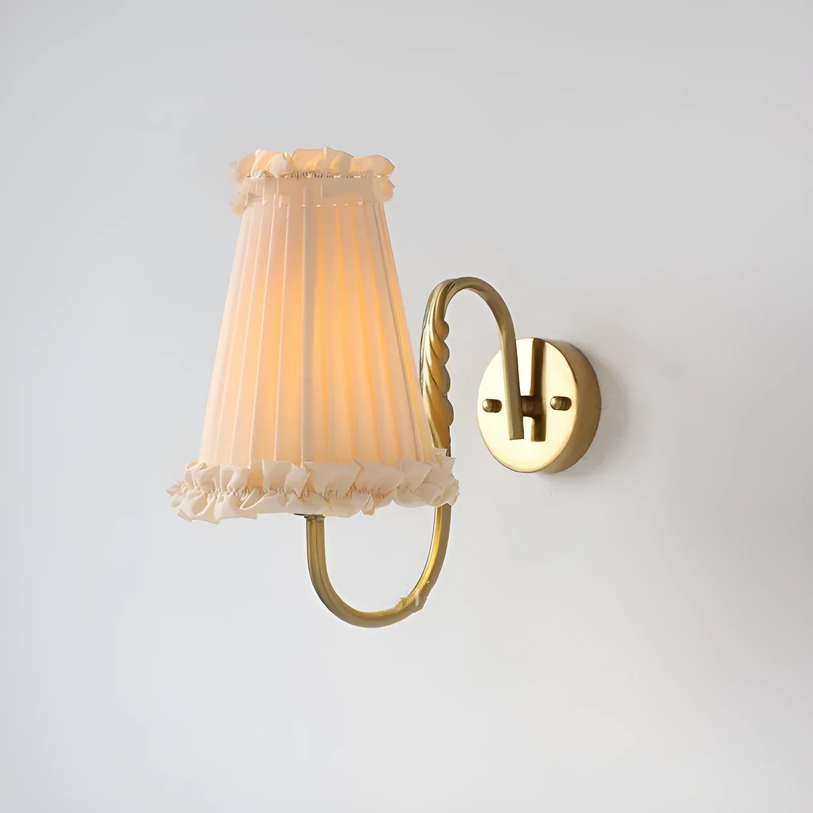 Wheat wall lamp with fabric shade and iron body for bedroom bedside