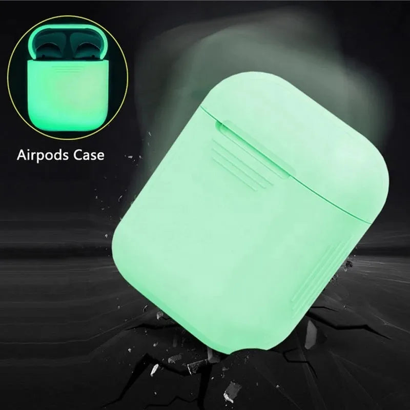 Silicone luminous flip-type protective case for AirPods wireless earphones