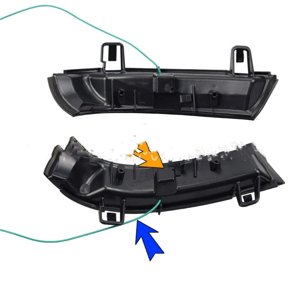 Volkswagen Golf Mk5 sequential turn signal light replacement unit in ABS housing.