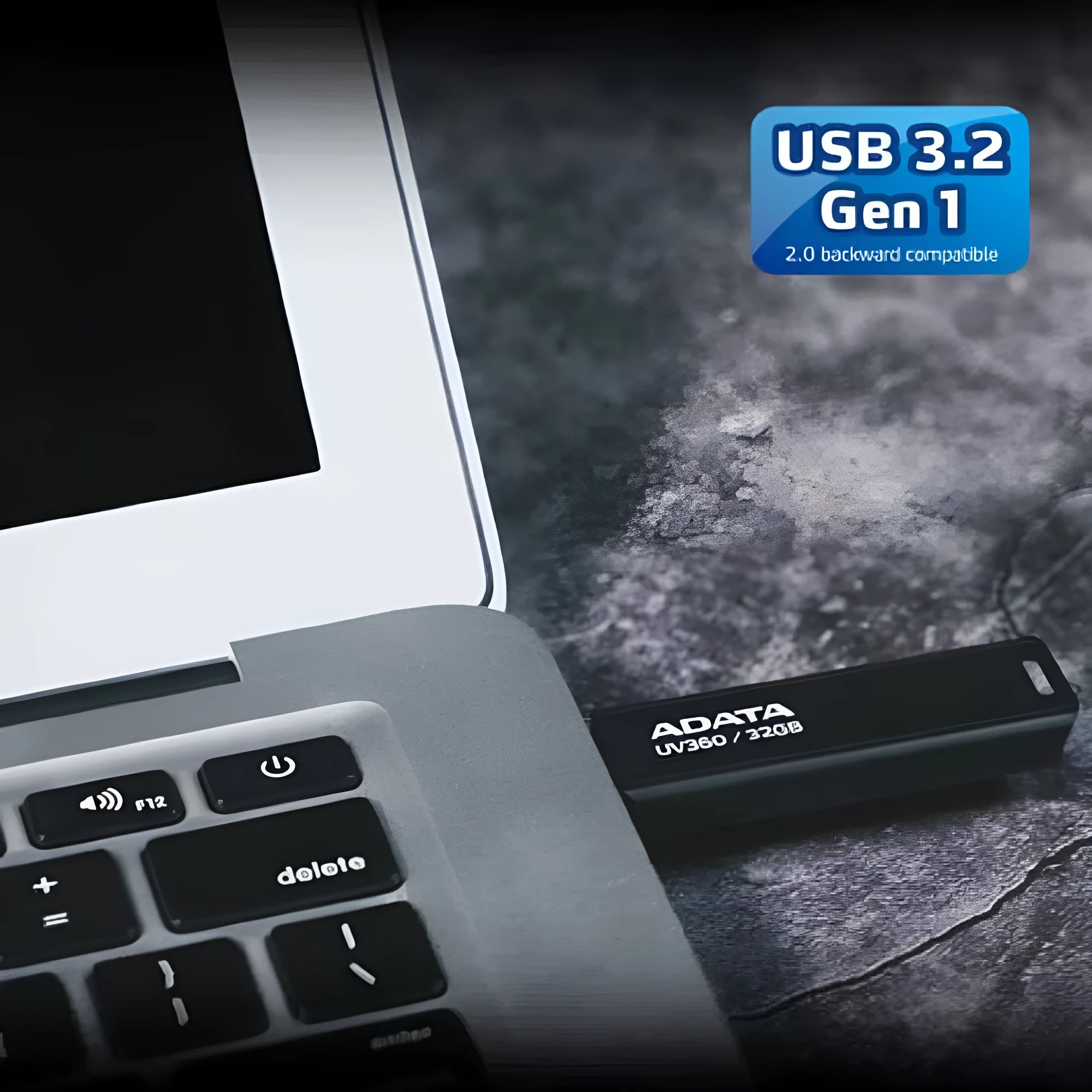 Black waterproof flexible USB drive for car use with USB 3.2 Gen1 interface