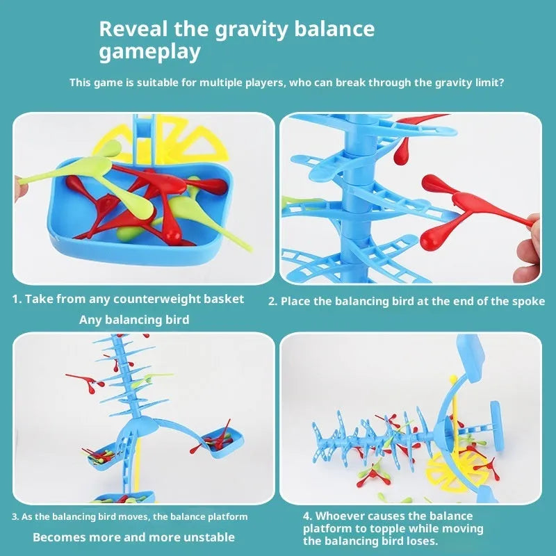Gravity Balancing Bird plastic toy for multiplayer family and party play