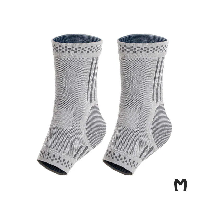 Graphene ankle brace compression sleeve with copper-infused fabric for sprain and tendonitis support