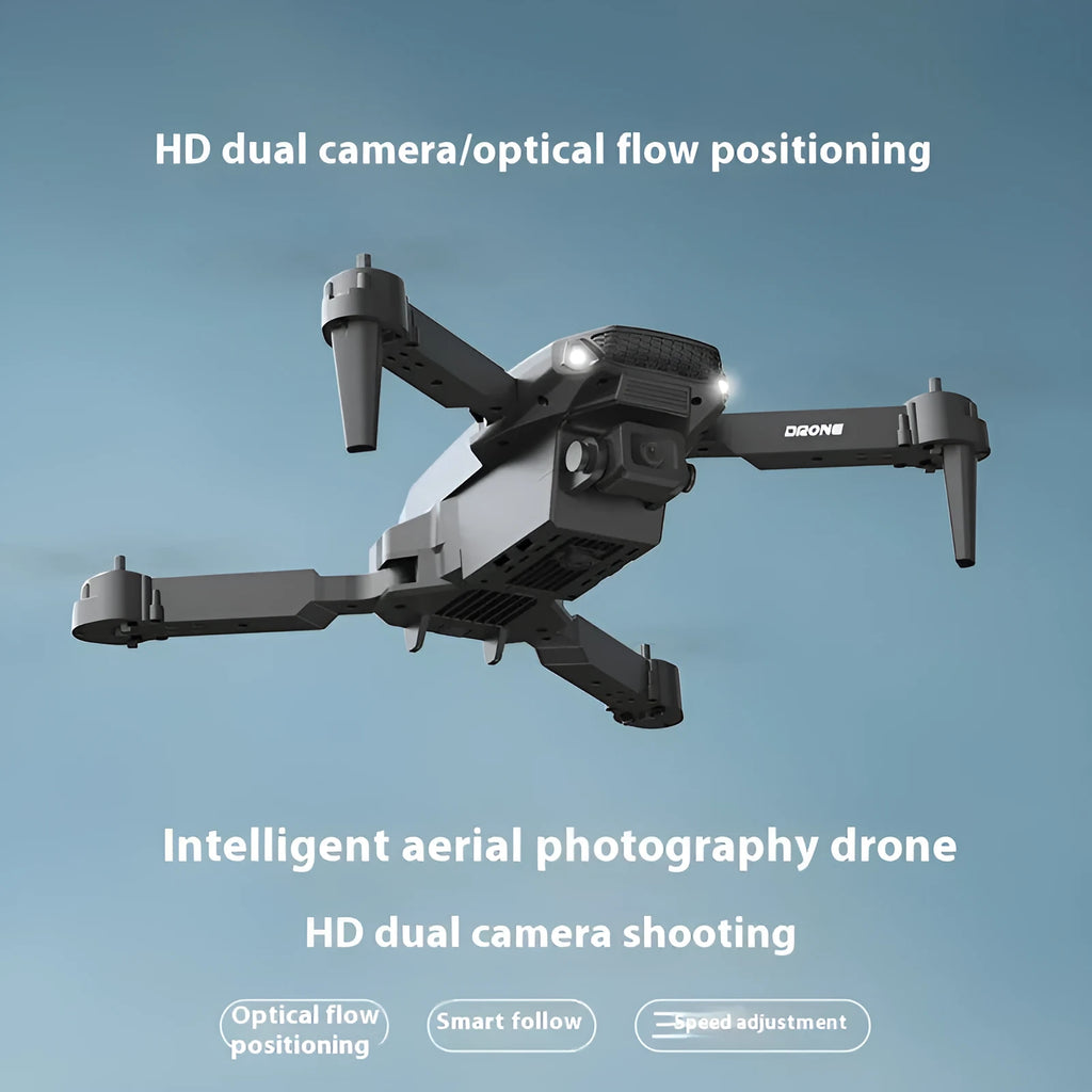 Four-axis remote control drone with optical flow positioning, 1800mAh battery, black or gray, for teenagers