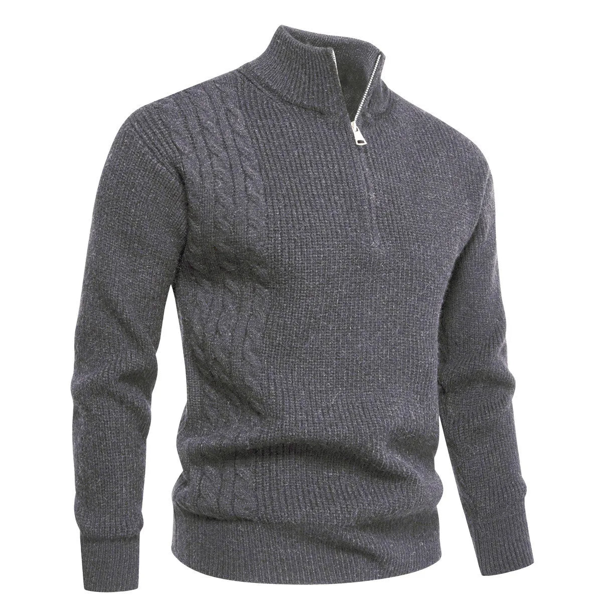Men's Half-zip Pullover Sweater Casual Polyester Thickened Loose Fit Sweatshirt for Autumn Winter Seasonal Wear Available in Army Green Beige Black Gray Wine Red Sizes M L XL 2XL 3XL Asian Sizing