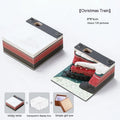 3D paper carving sticky notes kit assembling Qingshui Temple model with Christmas train design