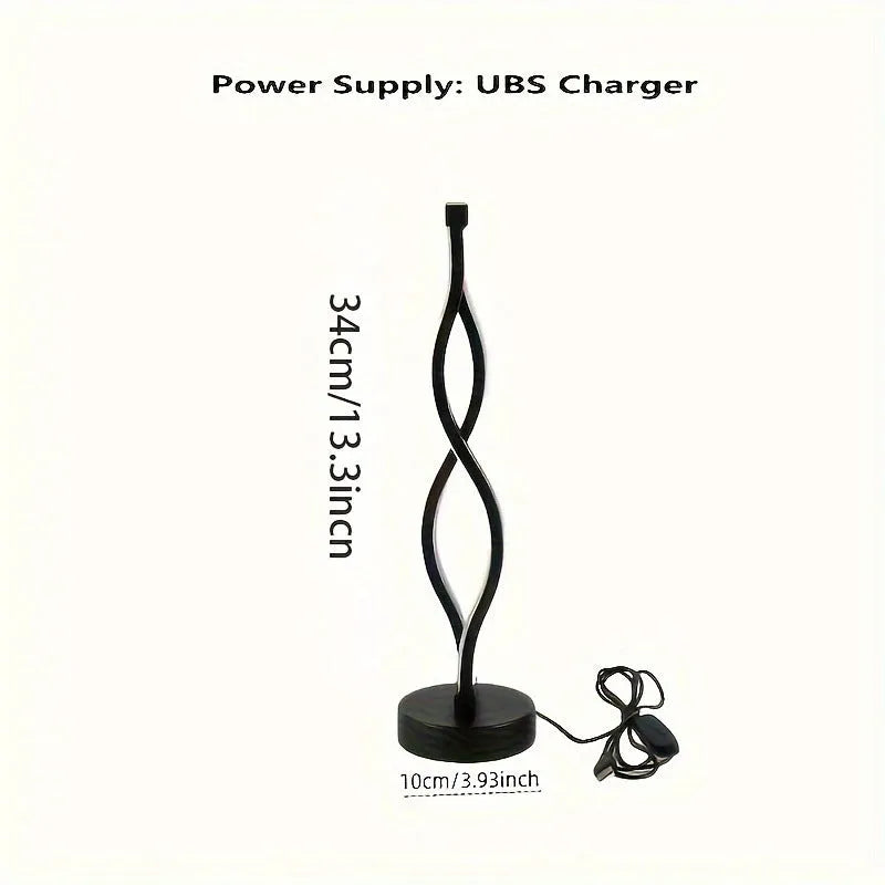 Black aluminium desk lamp with three-colour dimming button and touch controls for bedroom or office