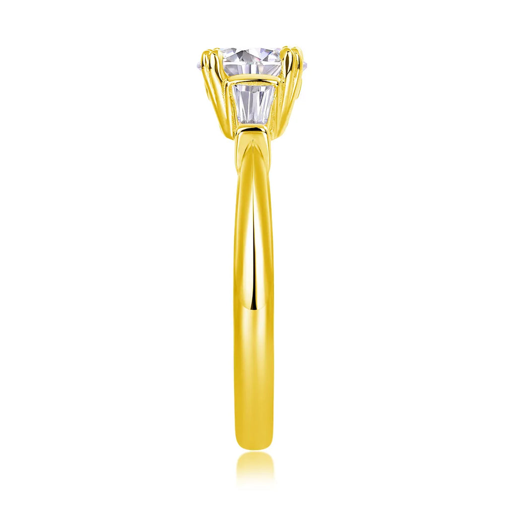 Moissanite wedding ring set 1 carat S925 silver platinum plated in yellow gold, rose gold, and platinum finishes