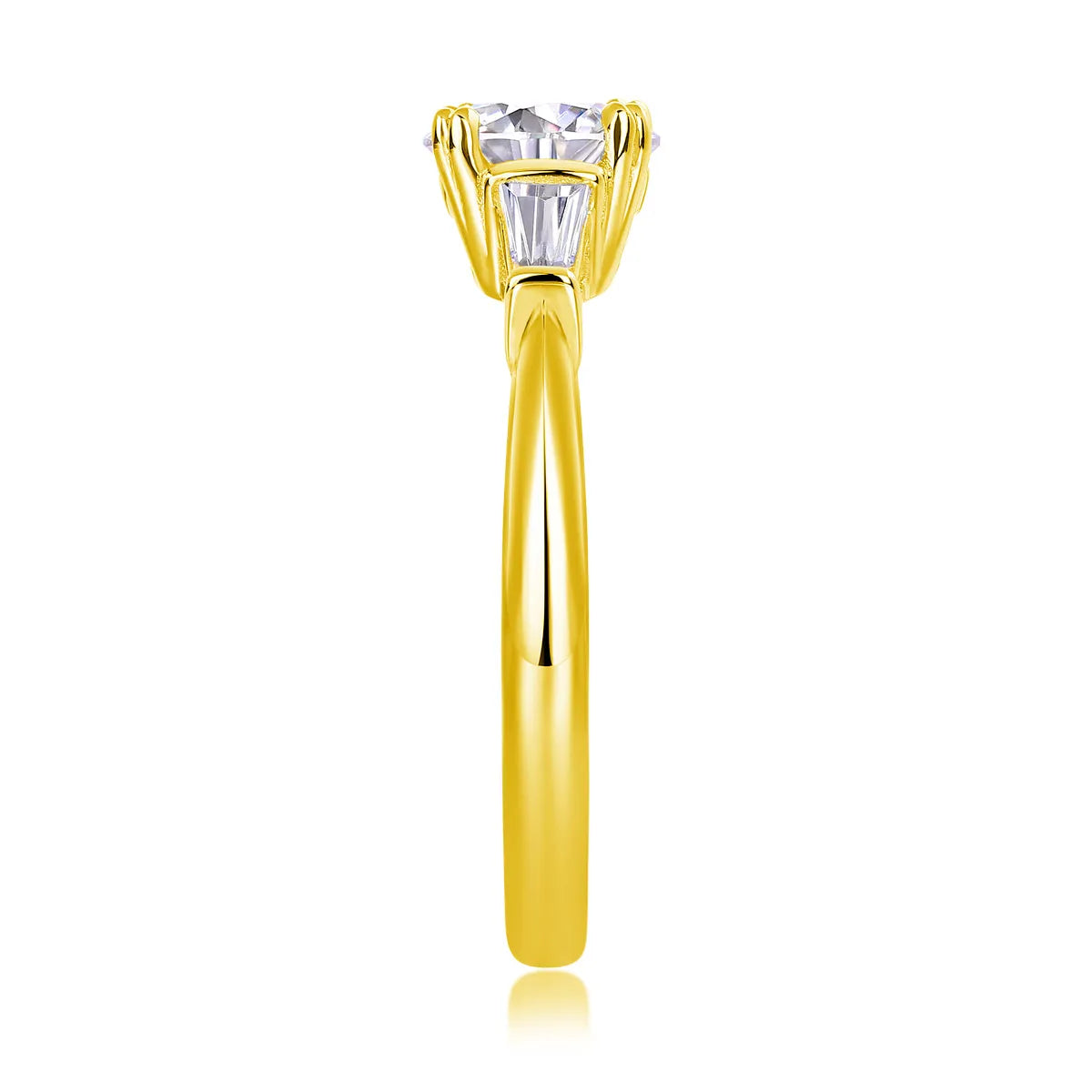 Moissanite wedding ring set 1 carat S925 silver platinum plated in yellow gold, rose gold, and platinum finishes