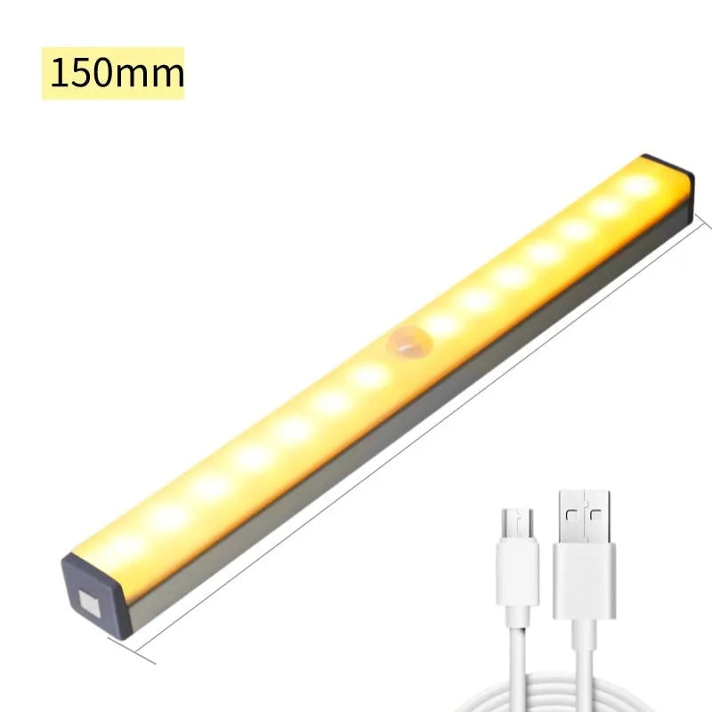 LED human body induction magnetic closet light with USB charging cable