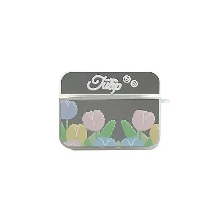 Ins Korean style Mirror Flower TPU earphone case back cover for AirPods Pro