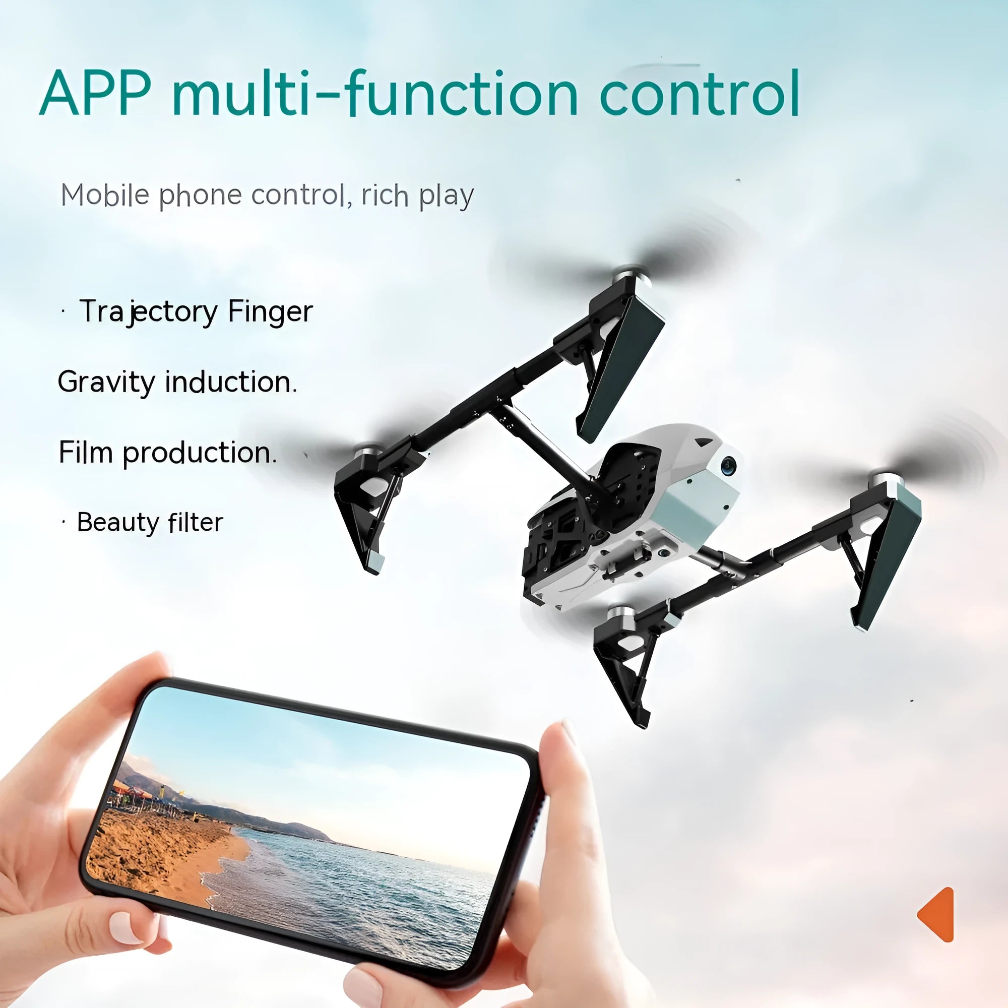 Alloy KS66 UAV drone with remote control and accessories including spare propellers and storage bag