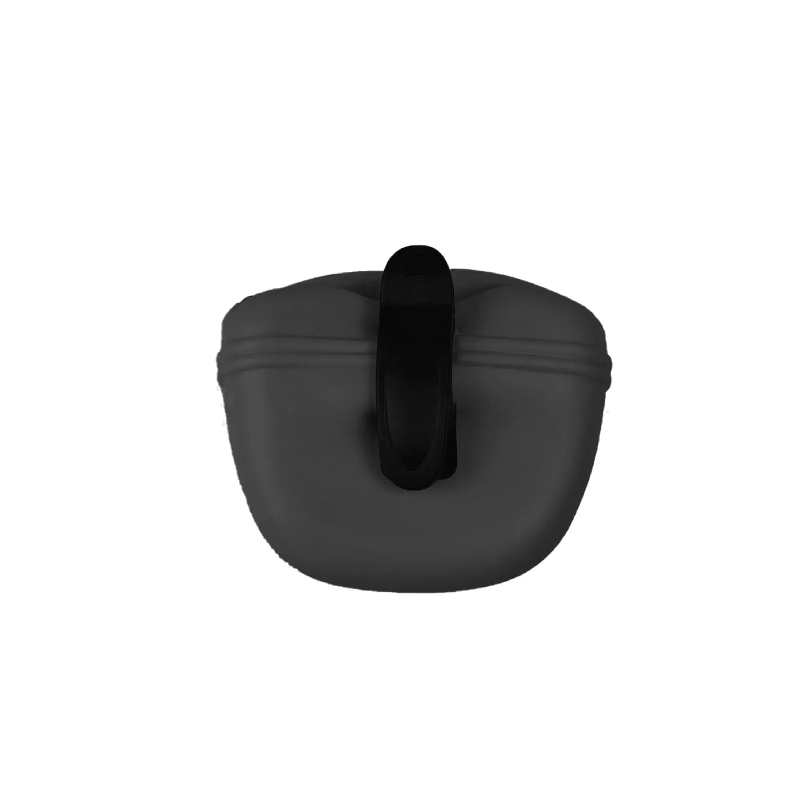 Silicone dog training treat pouch with belt clip and magnetic closure, shown in assorted colours.