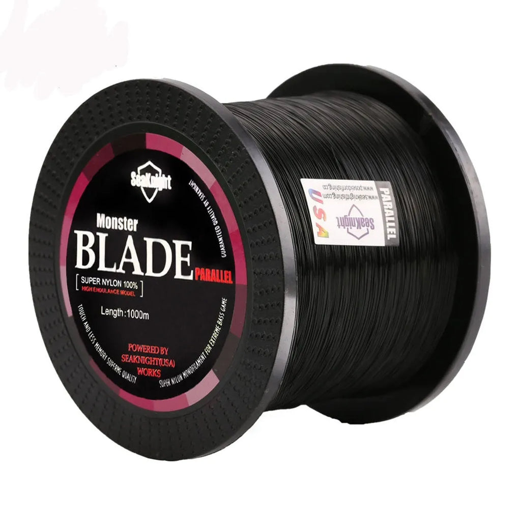 Seaknight1000 M fishing line spool in five colour options with diameter size guide from 0.4 to 8.0 mm
