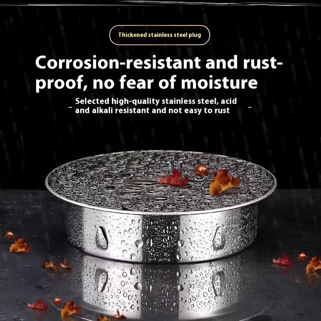 Stainless steel deodorant floor drain seal cover for 201-to-160 tube plug fittings