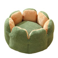 Green cactus petal shaped pet kennel mat with soft plush interior for cats and dogs