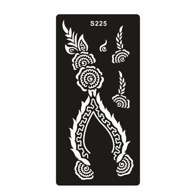 Sheet of hollow geometric pattern temporary tattoo stickers in various colours on water transfer paper.