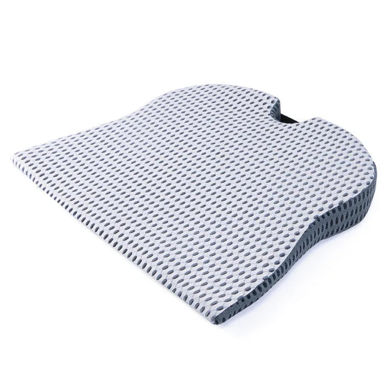 Memory foam seat cushion with fixed strap in regular size on car seat