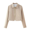 Women's summer casual suit set with herringbone pattern jacket and trousers
